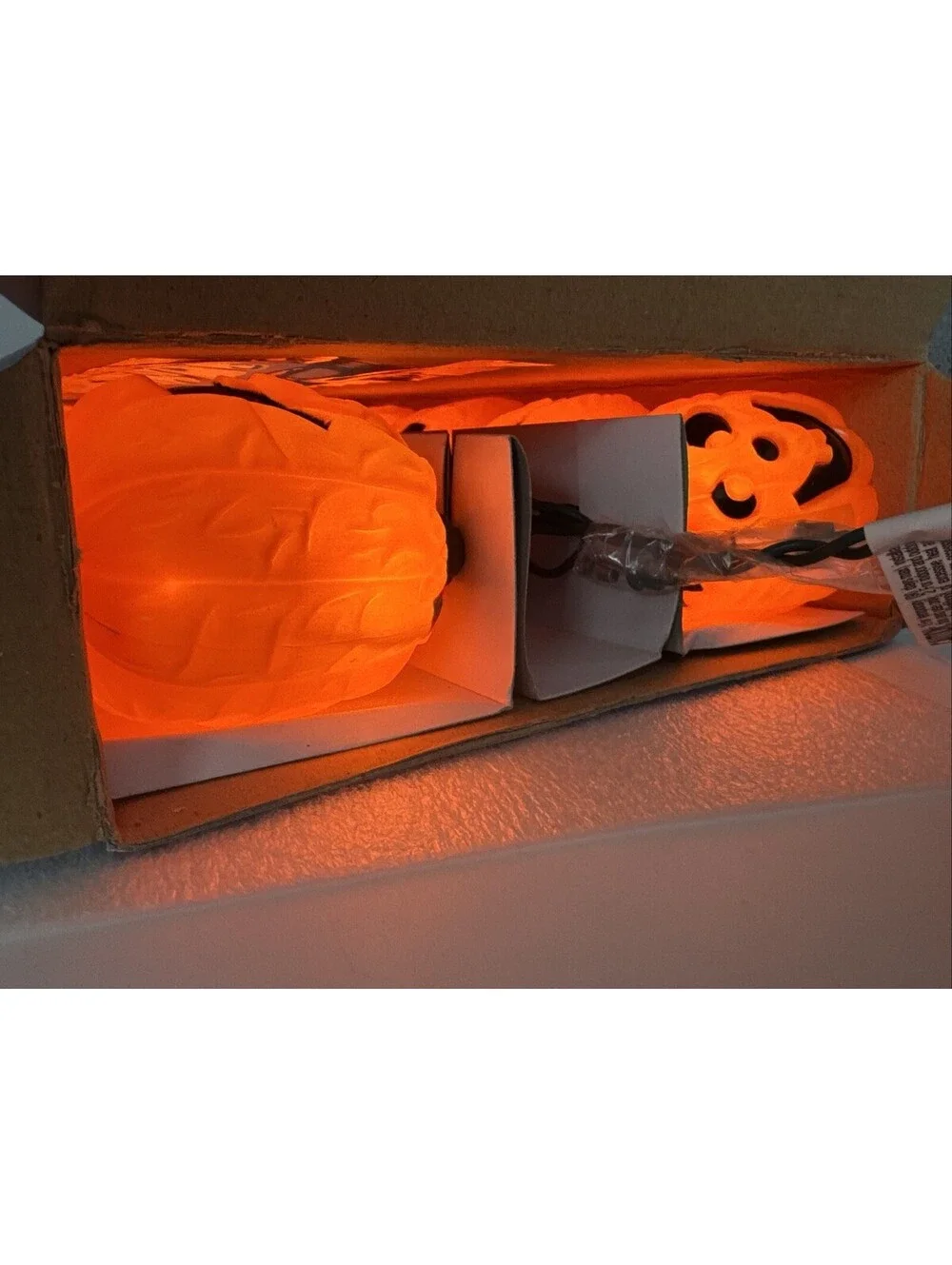2 - Noma Blow Mold Pumpkin Lantern String Lights Indoor/outdoor Superbright Sets